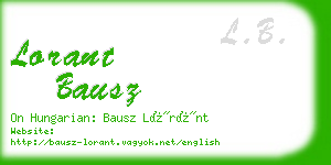 lorant bausz business card